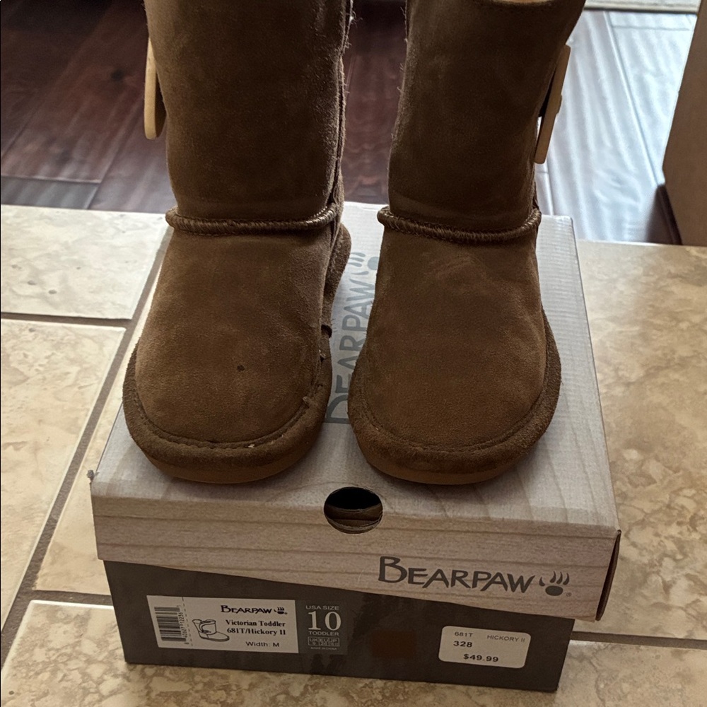 BearPaw Tan Suede Winter Boots
